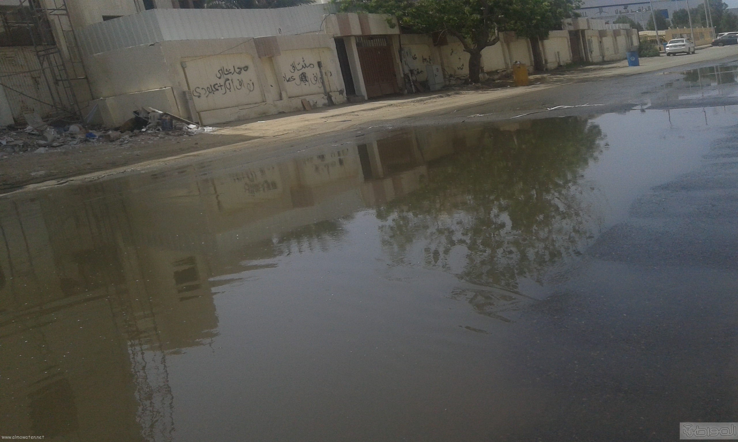 مياه الصرف الصحي تحاصر مسجد ومباني حكومية بروضة جازان (2)