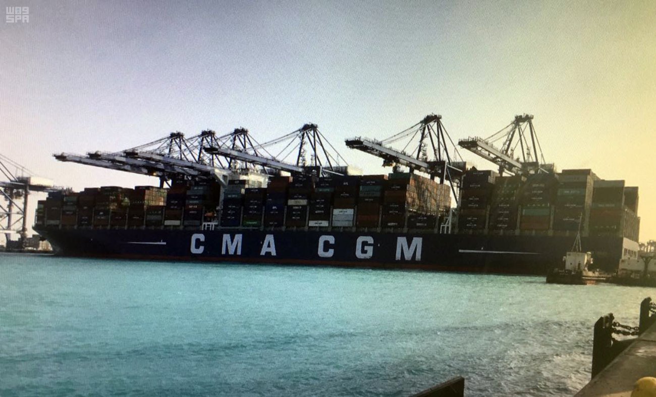 ميناء جدة الإسلامي يستقبل أول سفينة حاويات للخط الملاحي العالمي CMA CGM