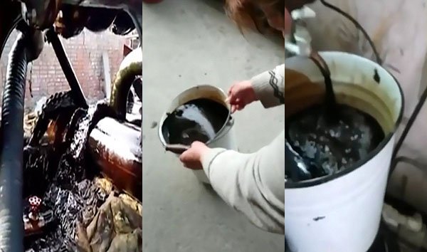 شاهد.. النفط يتدفق من صنابير المياه في قرية روسية!