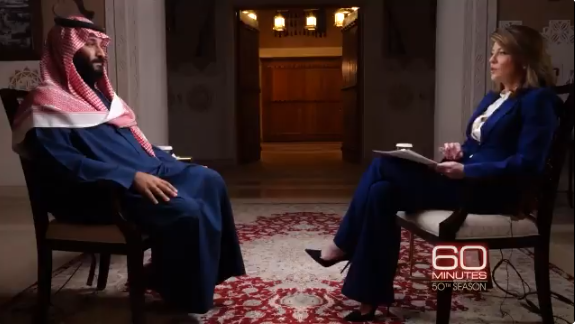 شاهد مقاطع فيديو من لقاء الأمير محمد بن سلمان مع  CBS