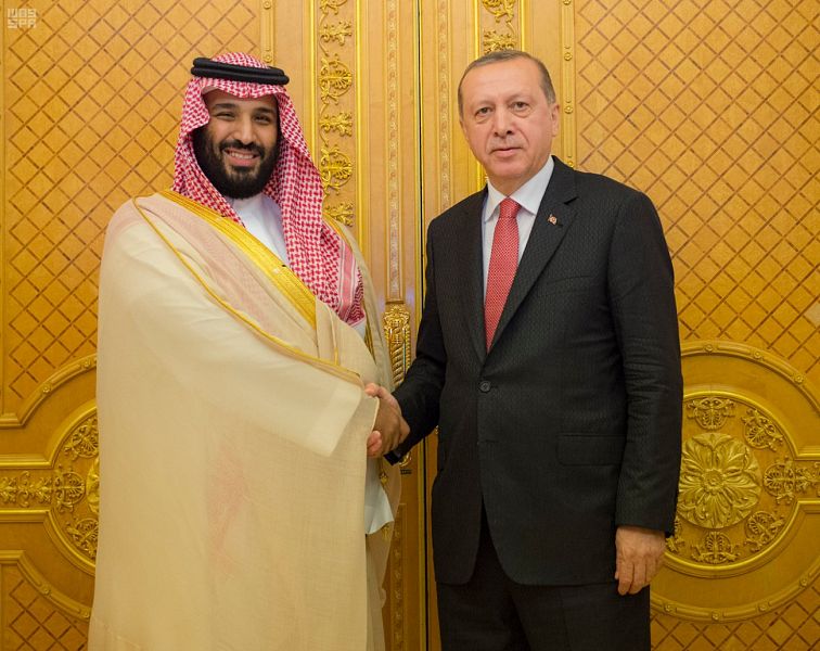 ولي العهد يبحث مع أردوغان مكافحة الإرهاب ودعم العلاقات المشتركة
