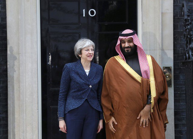 ولي العهد وتيريزا ماي يتفقان على مواجهة تدخلات إيران