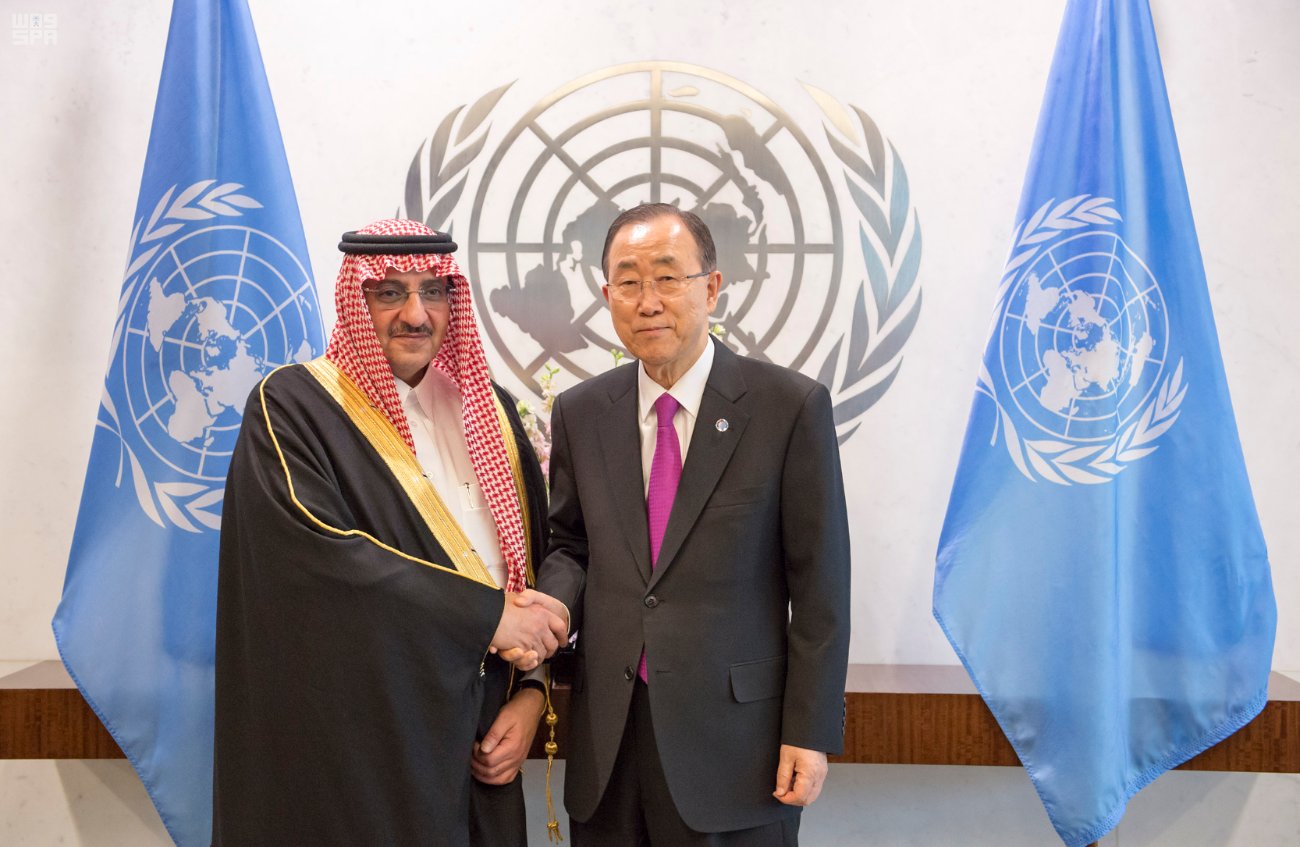 التعاون بين المملكة والأمم المتحدة عنوان لقاء ولي العهد مع بان كي مون