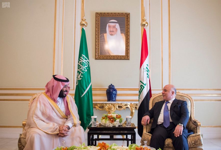 ولي العهد يبحث العلاقات الثنائية مع رئيس وزراء العراق