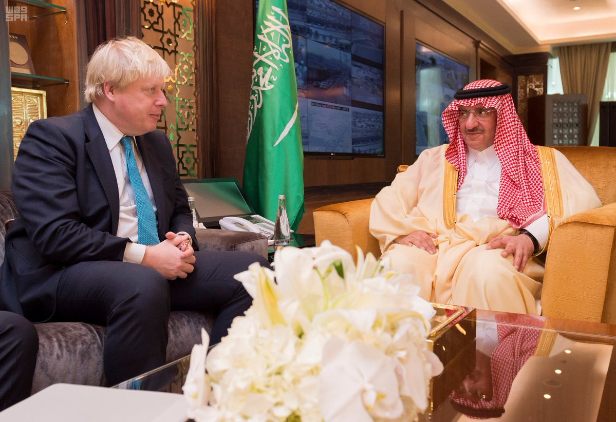 #ولي_ العهد يبحث مع وزير الخارجية البريطاني التعاون الأمني ومكافحة الإرهاب